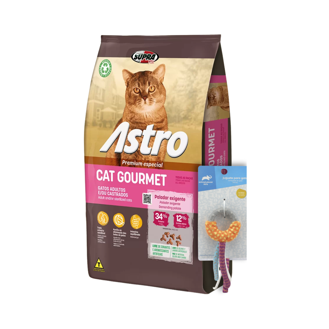 Astro Gato Gourmet Adulto 7 kg + Juguete Gato de Regalo