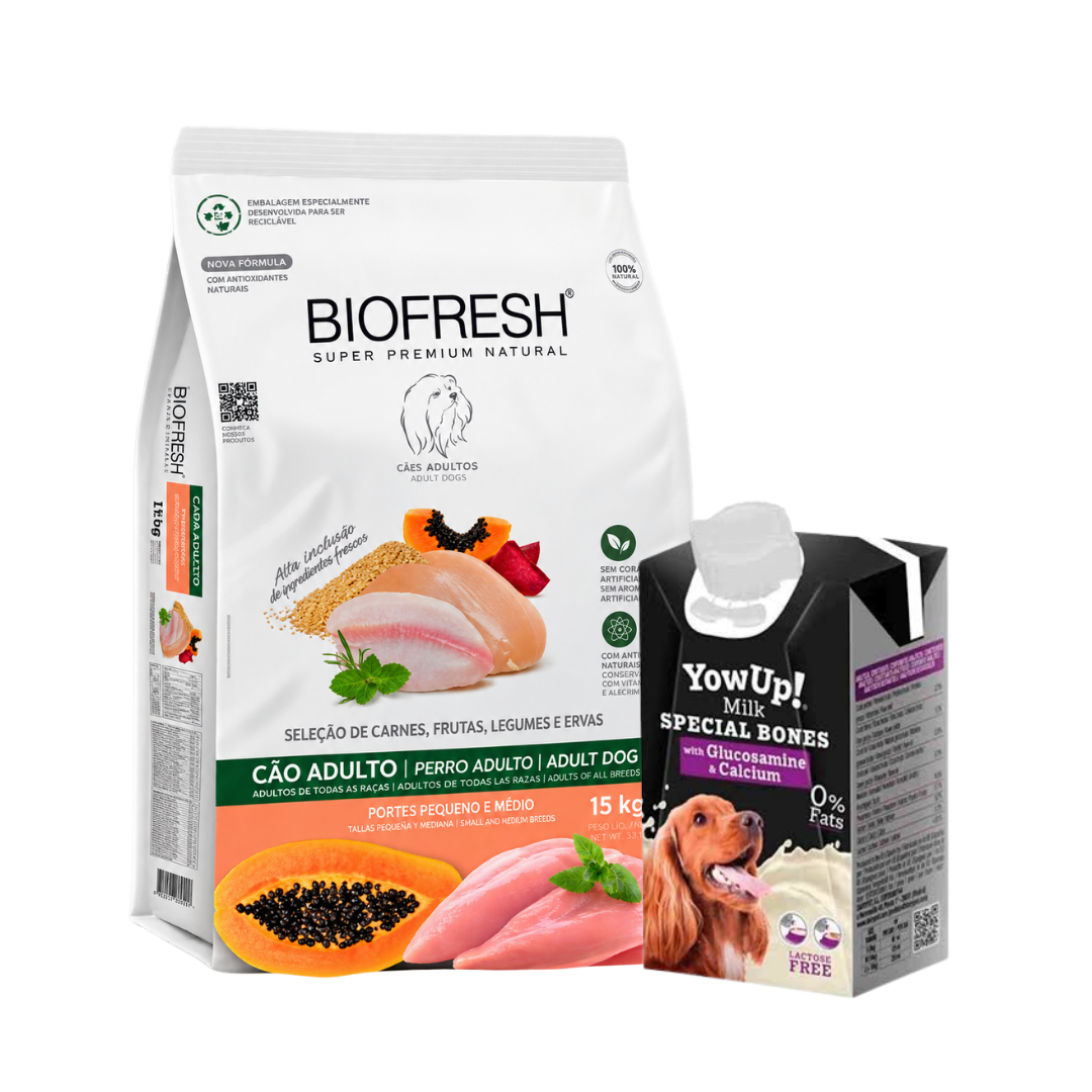 Biofresh Perro Adulto Sabor Pollo 15 kg + Leche de YowUp de REGALO