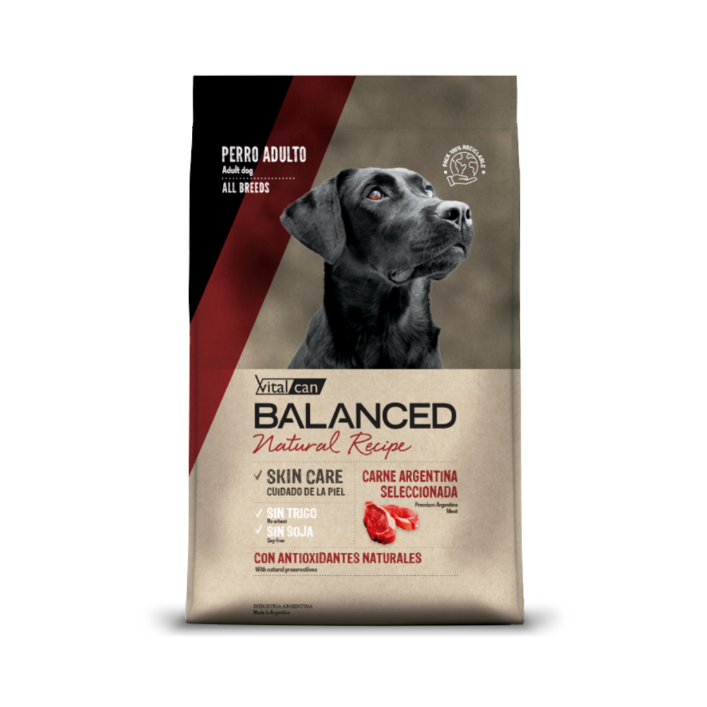 Bolsa de alimento Balanced Natural Recipe para perro carne argentina seleccionada