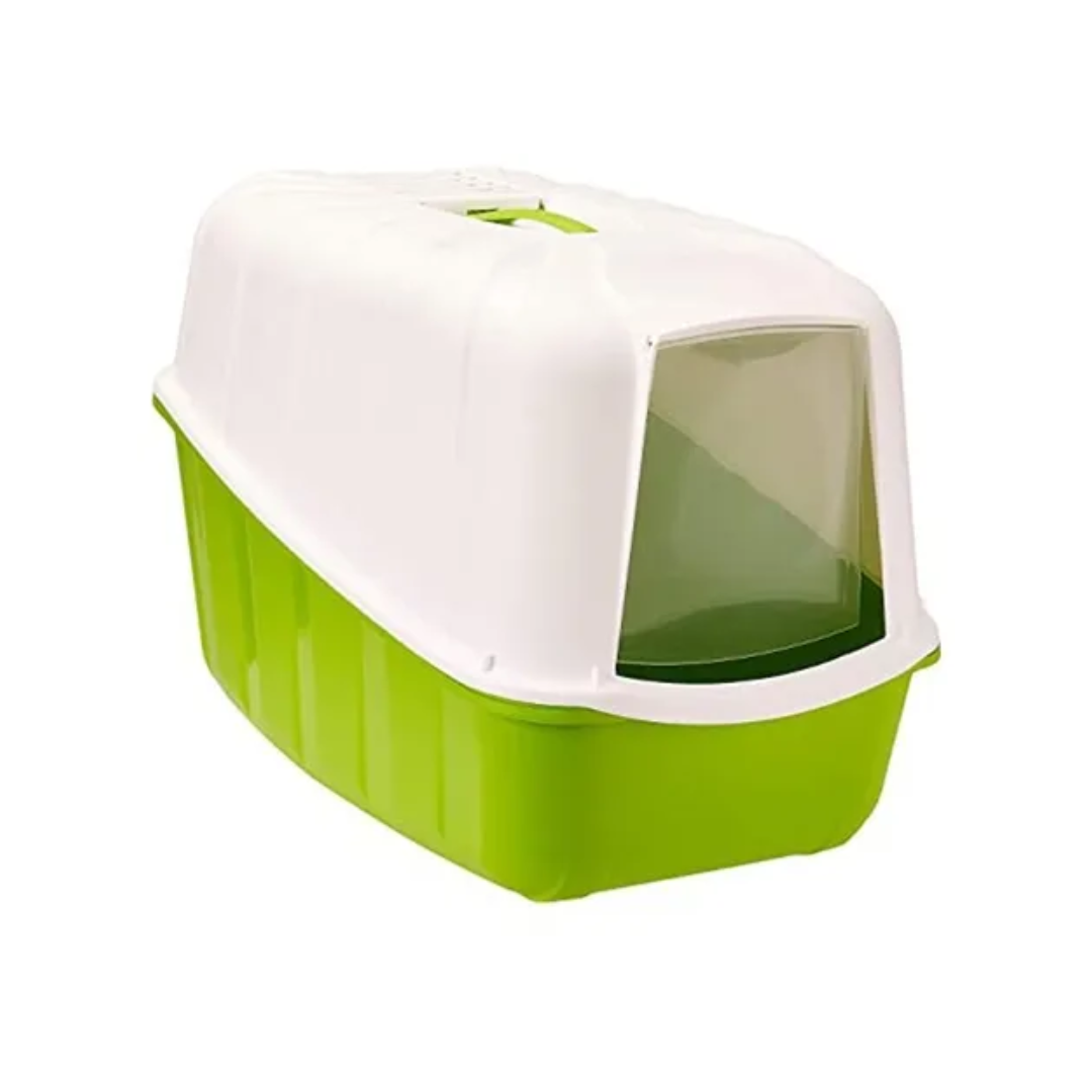 Sanitario cerrado Komoda Pet Care para gatos, cómodo y fácil de limpiar.