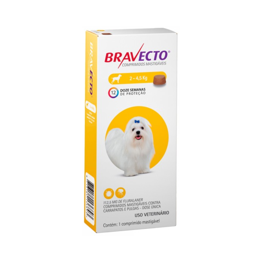 Bravecto antiparasitario para perro de 2 a 4,5 kg, 1 comprimido masticable