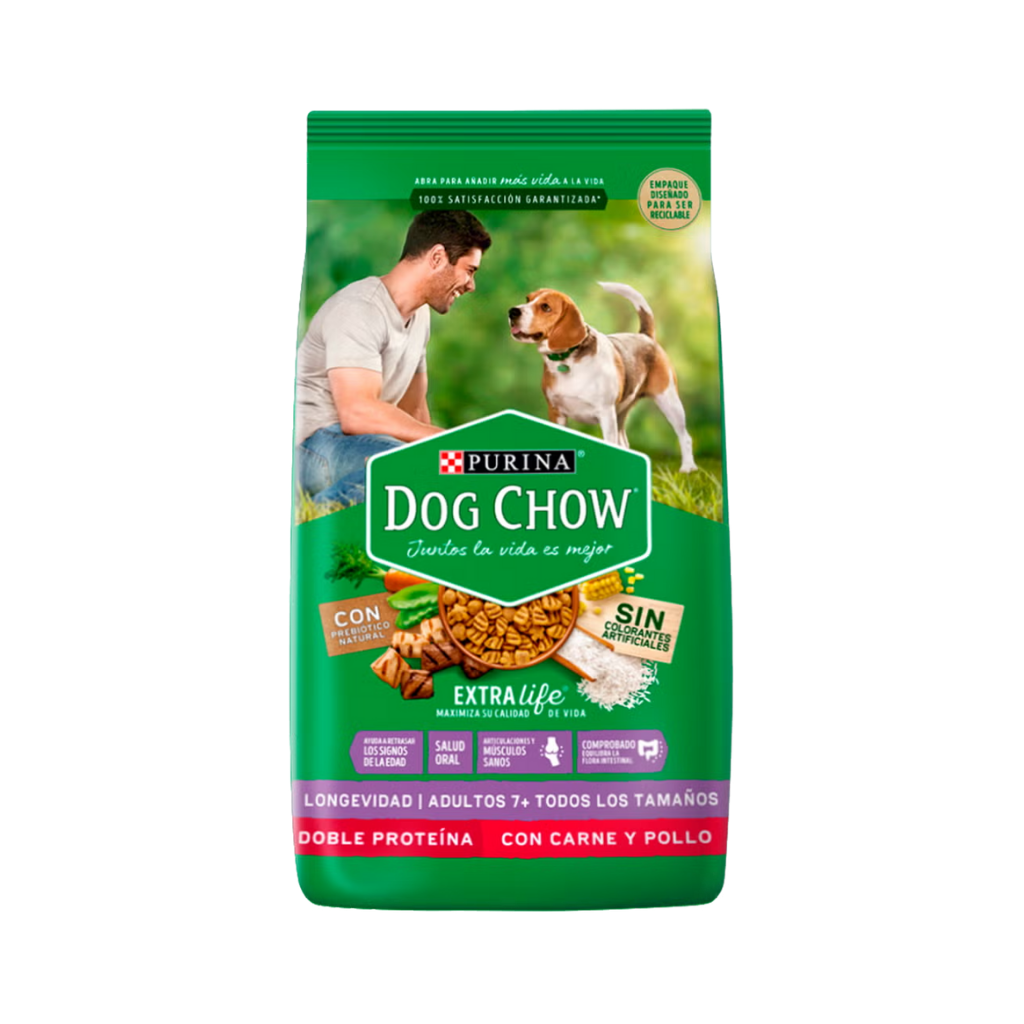 Bolsa de alimento Dog Chow para perro senior, Longevidad, 7,5 kg