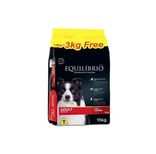Equilibrio Adulto Raza Mediana 15 kg + 3 kg Sabor Carne
