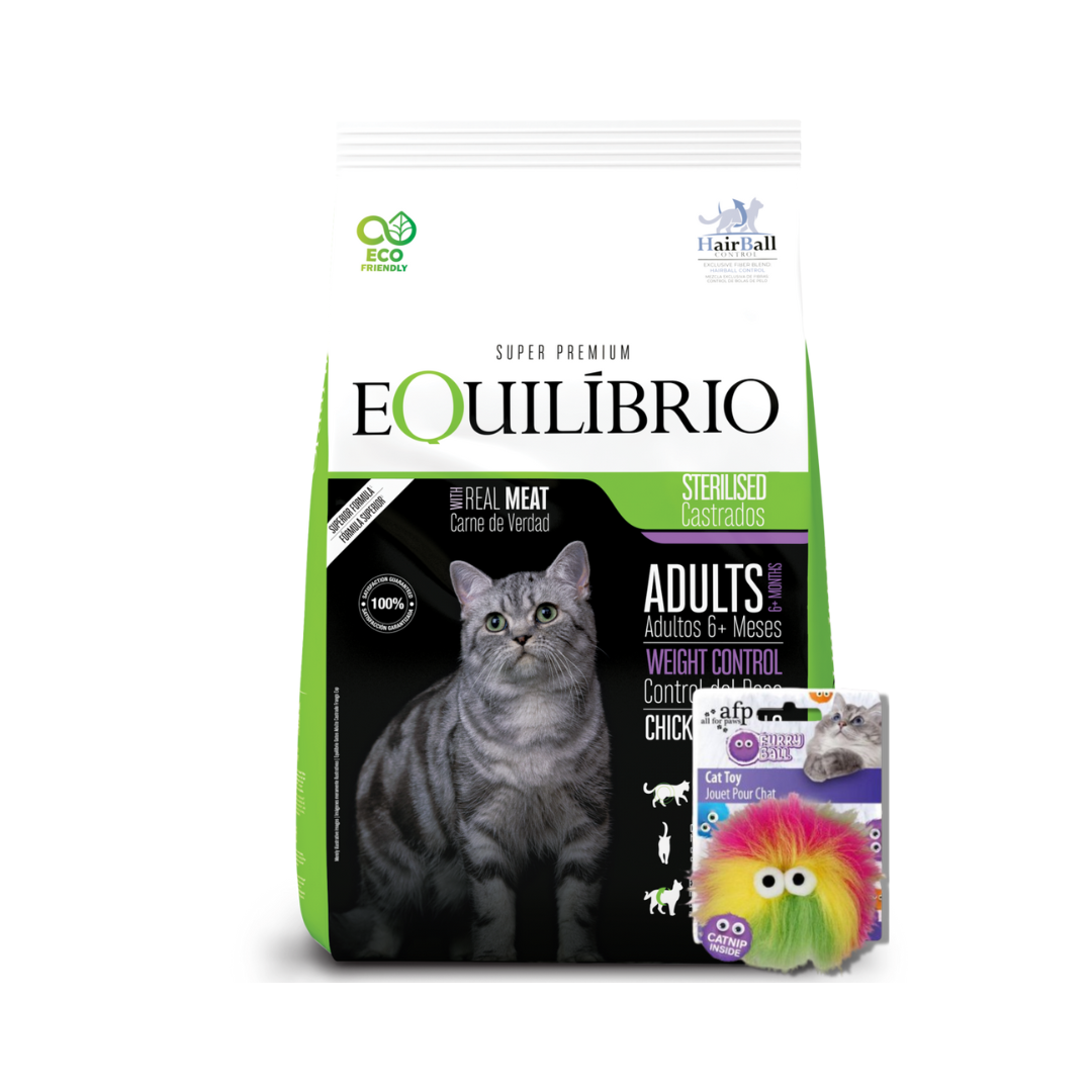 Bolsa de alimento Equilibrio Castrado para gato adulto, 7,5 kg + juguete de gato de regalo