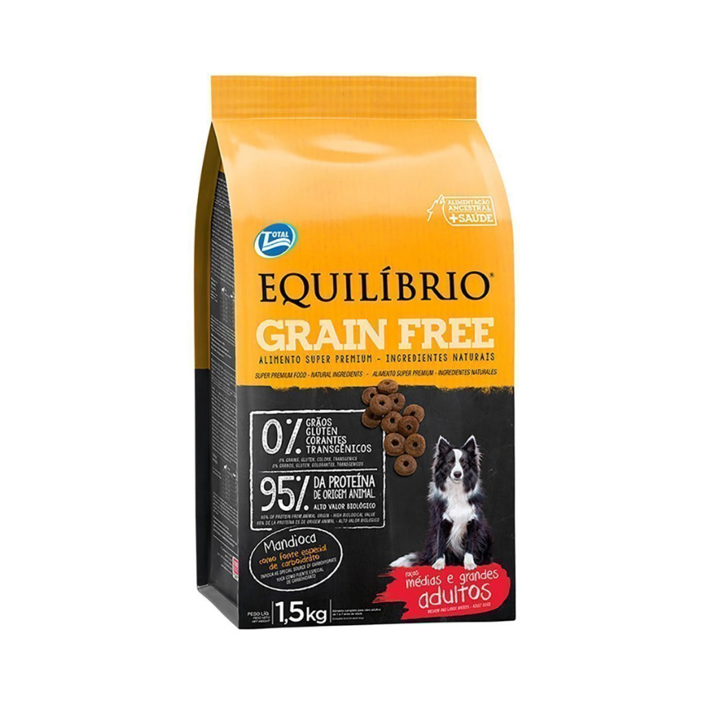 Bolsa de alimento Equilibrio Grain Free para perro adulto razas medianas y grandes
