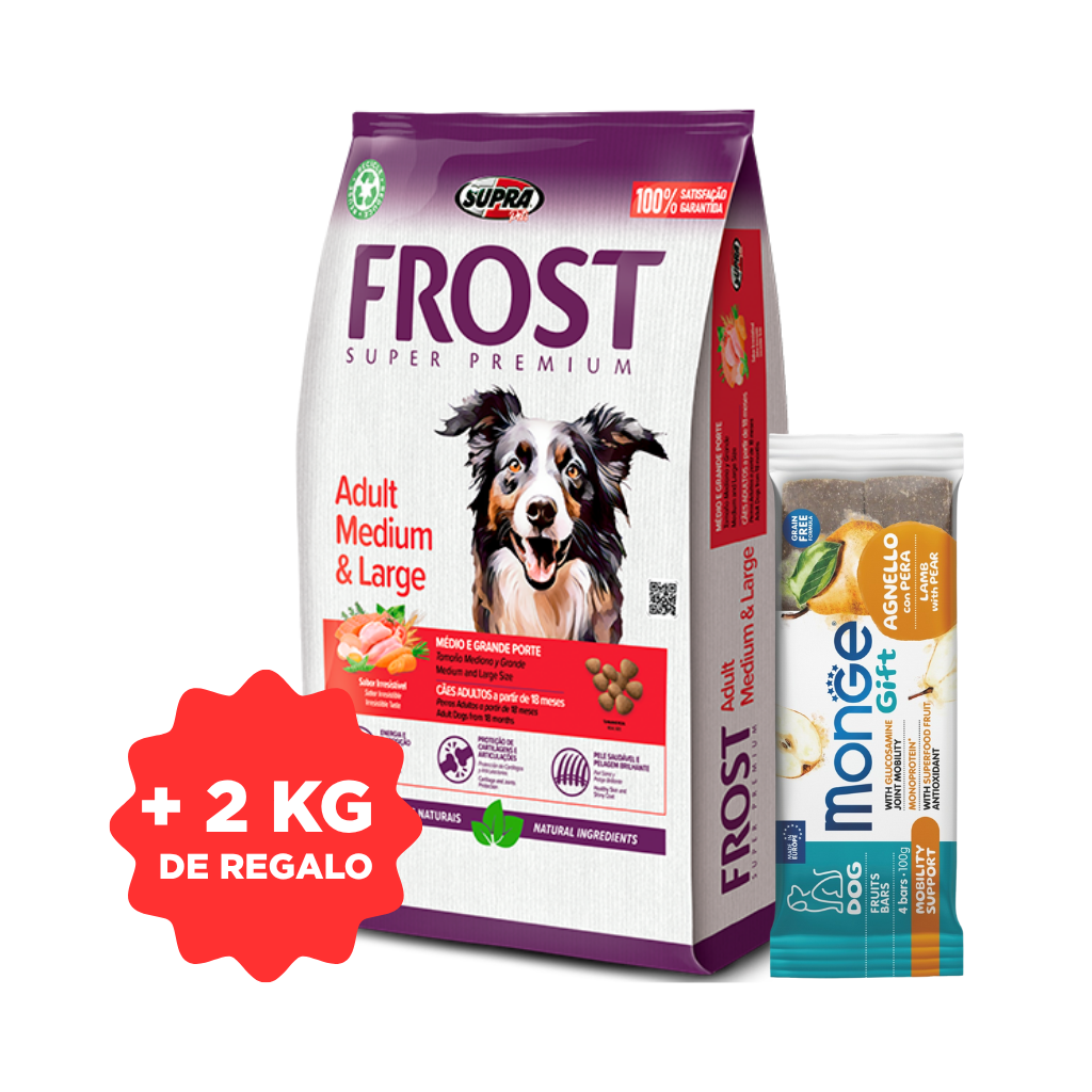Frost Perro Adulto Razas Medianas y Grandes 15 + 2 Kg + Snack de Regalo!