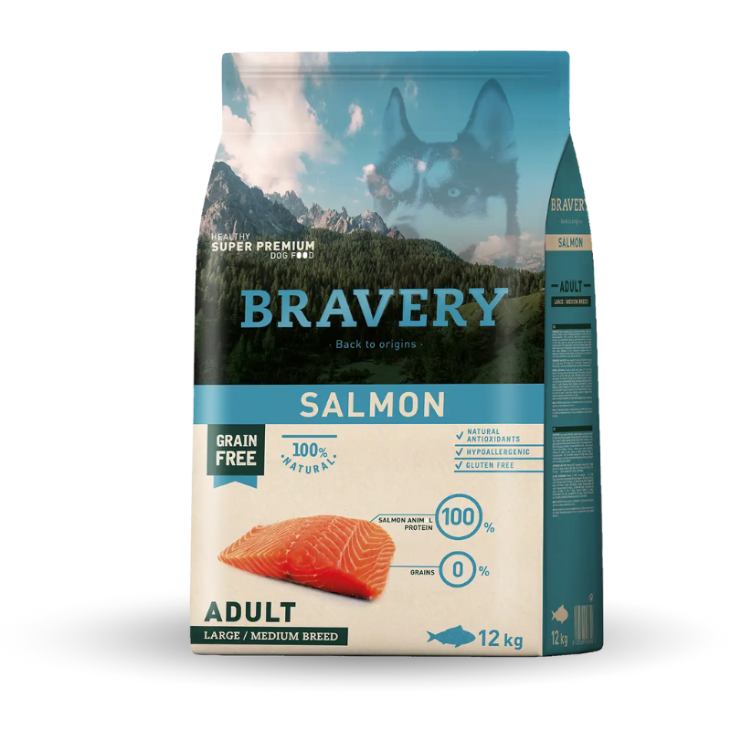 Bravery Perro Adulto Raza Mediana Y Grande Sabor Salmón