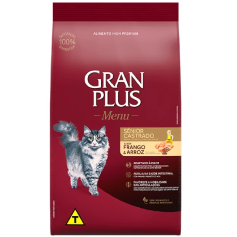 Gran Plus Menu Gato Senior Castrado Sabor Pollo & Arroz 3 Kg