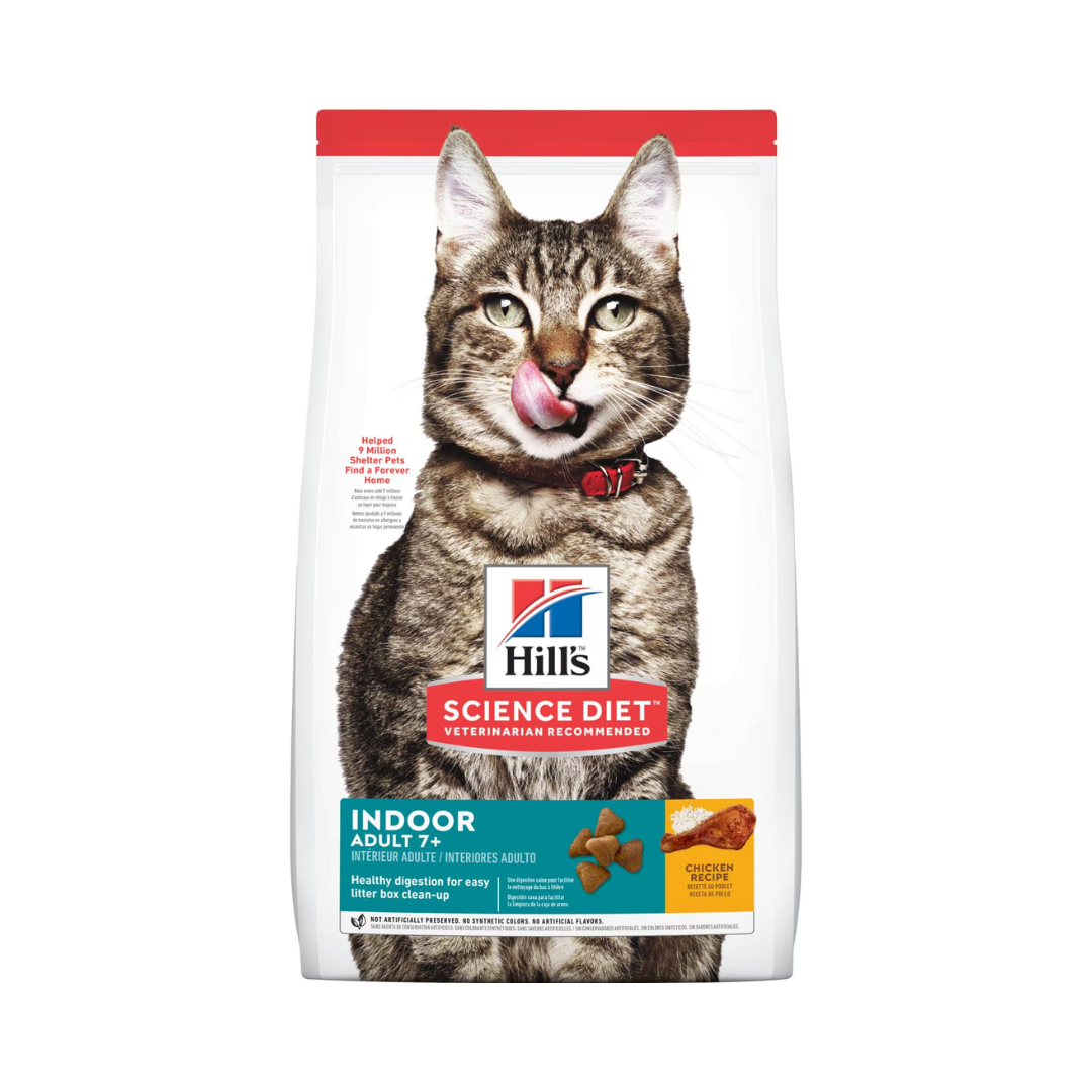 Bolsa de alimento Hills SD para gato adulto +7 Indoor, 7,5 kg