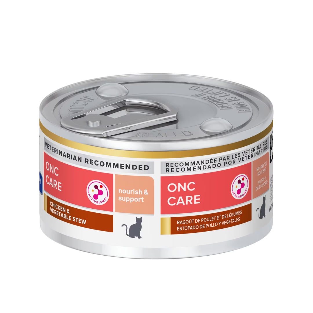 Lata de alimento húmedo Hills PD Onc Care para gato, sabor pollo y vegetales, 156 g