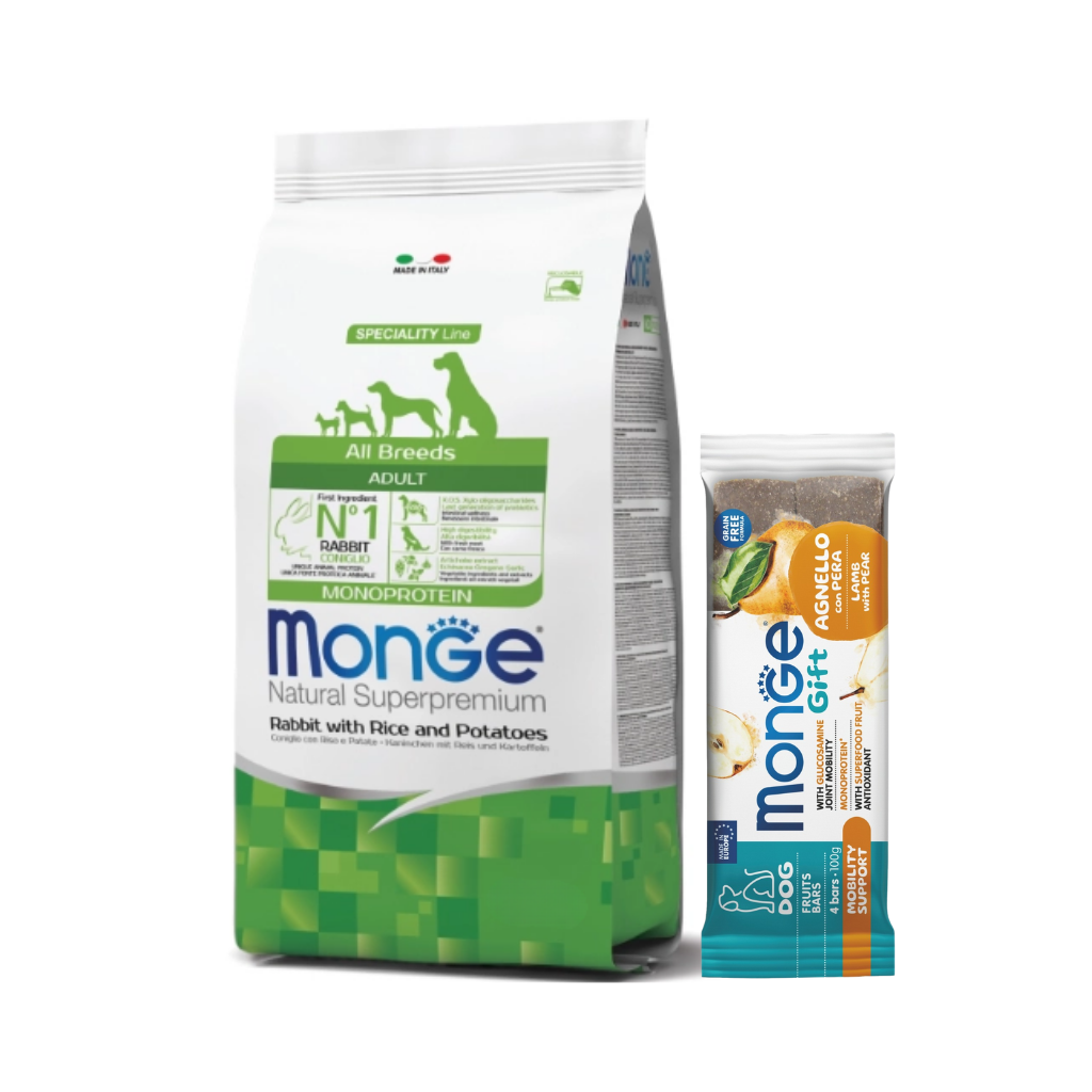 Monge Perro Adulto Conejo 12 Kg + Snack Monge de Regalo