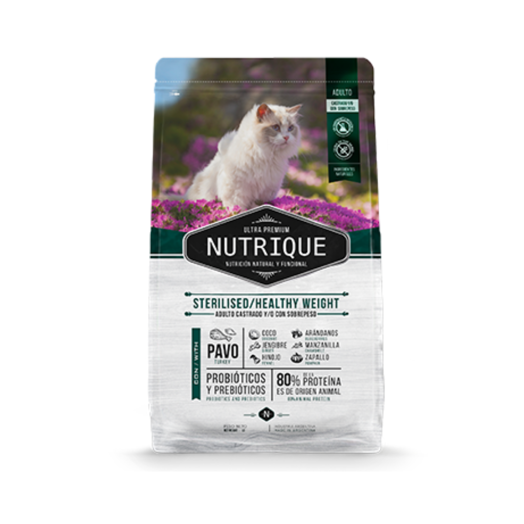 Bolsa de alimento Nutrique para gato castrado, 7,5 kg + 2 kg de regalo