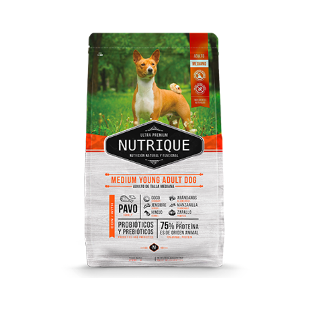 Bolsa de alimento Nutrique para perro adulto de raza mediana, 15 kg