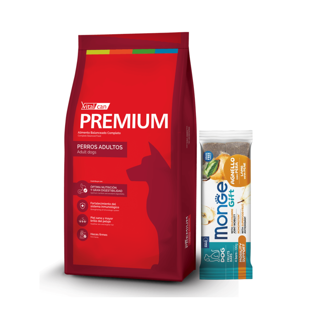 Premium Perro Adulto 20 kg + 3 kg + Snack De Regalo