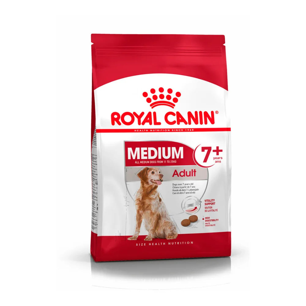 Bolsa de alimento Royal Canin para perro senior 7+ raza mediana
