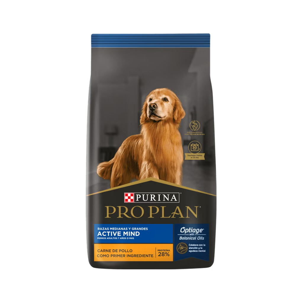 Bolsa de alimento Pro Plan para perro senior de razas medianas y grandes, Active Mind, 15 kg