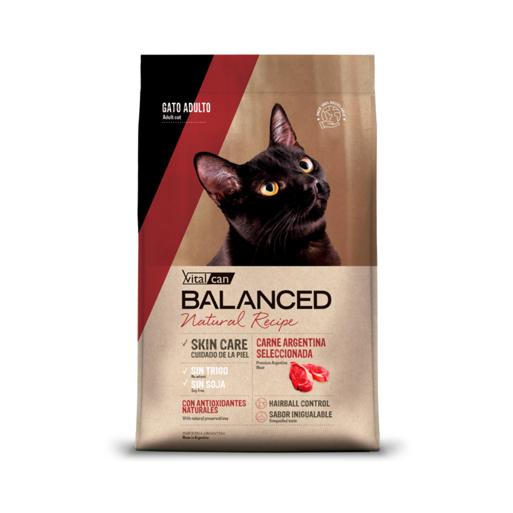 Bolsa de alimento Balanced Natural Recipe para gato carne argentina seleccionada