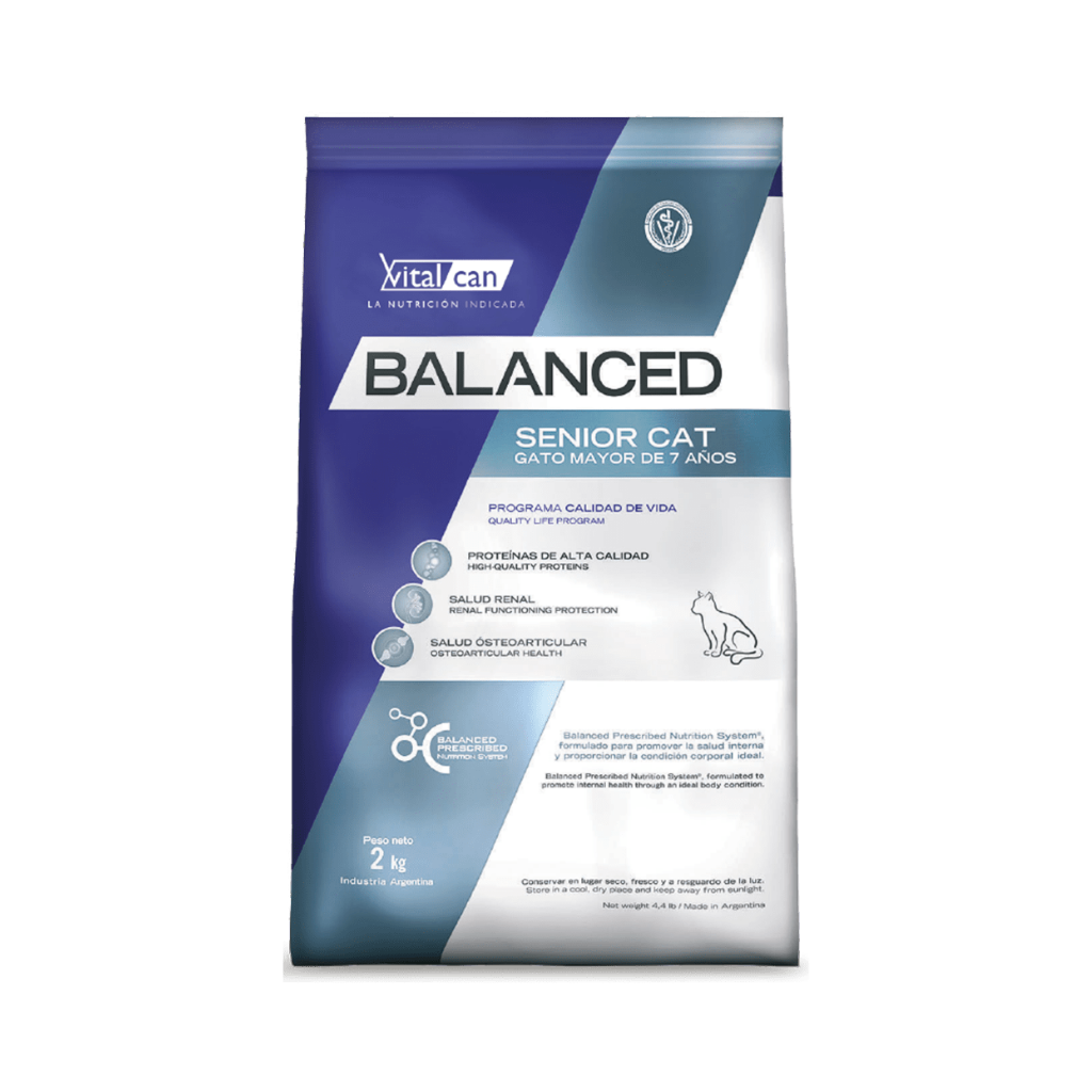 Bolsa de alimento Balanced para gato senior