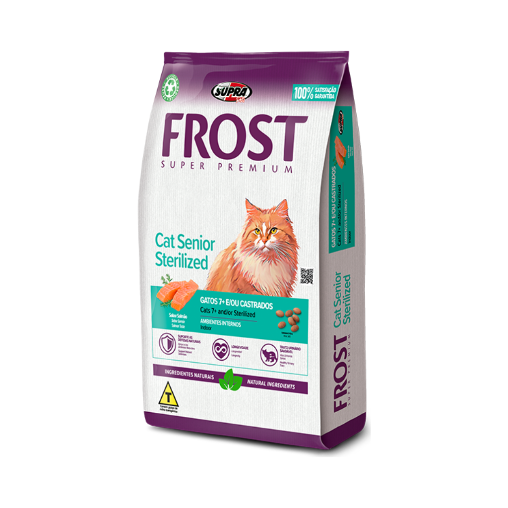 Bolsa de alimento Frost Senior para gato castrado, 7,5 kg