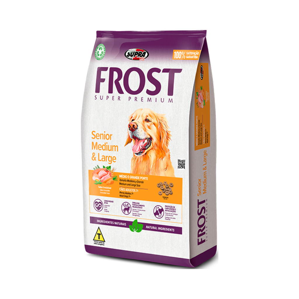 Bolsa de alimento Frost Senior para perro de raza mediana y grande, 15 kg