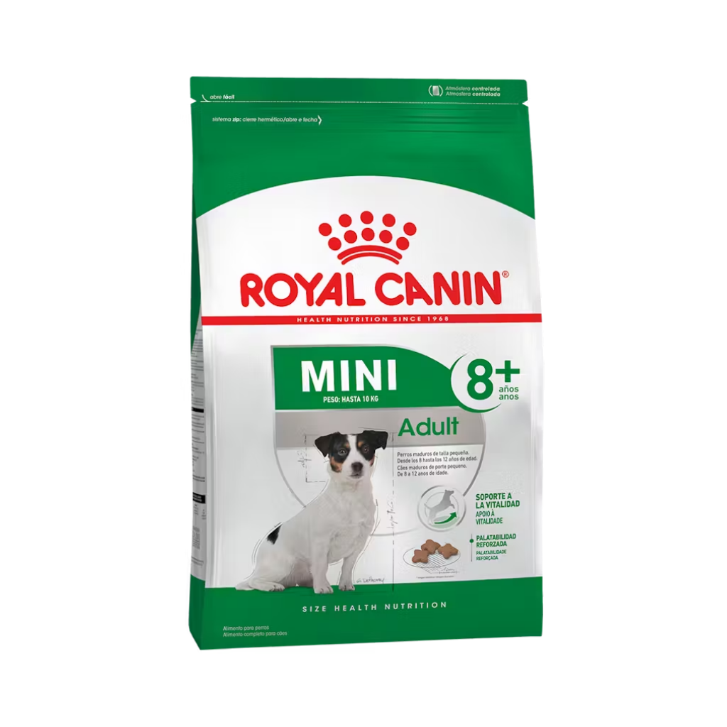 Bolsa de alimento Royal Canin para perro adulto 8+, raza pequeña, 3 kg