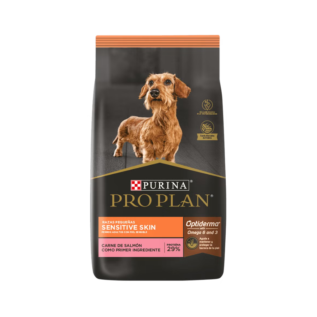 Bolsa de alimento Pro Plan para perro adulto de razas pequeñas, piel sensible, 3 kg