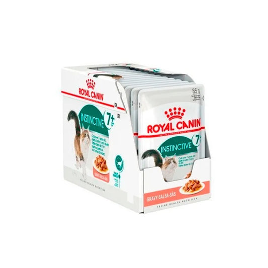Pack de 12 sobres de alimento húmedo Royal Canin para gato adulto +7, Pouch, 12 unidades