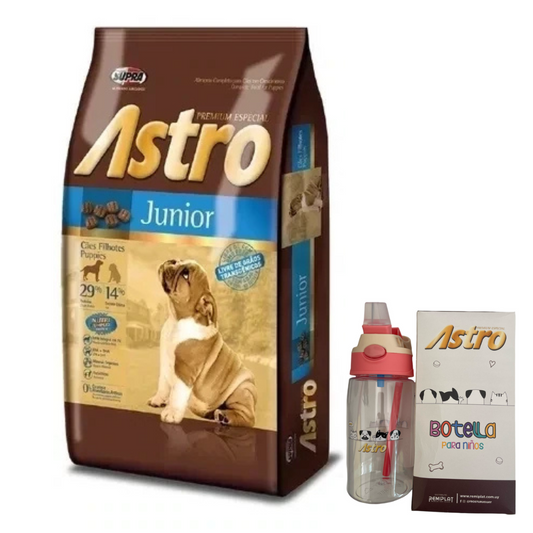 Astro Junior 14kg + Hueso de cuero + guante deslanador
