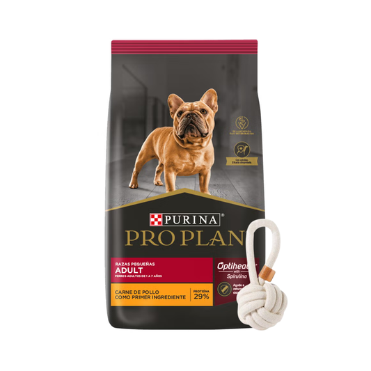 Pro Plan Perro Adulto Raza Pequeña + Pelota Soga de Regalo
