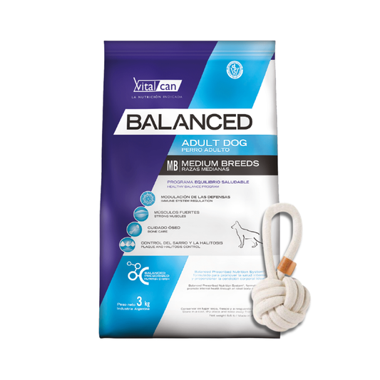 Balanced Perro Adulto Raza Mediana + Pelota Soga de Regalo