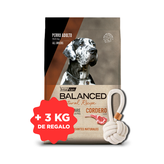 Bolsa de Balanced Natural Recipe Cordero 15 kg + 3 kg extra