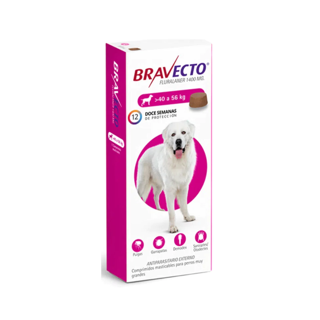 Bravecto antiparasitario para perro de 40 a 56 kg, 1 comprimido masticable