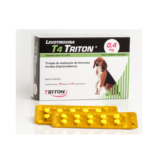 Caja de tabletas Levotiroxina T4 Triton 0,4 mg para perros