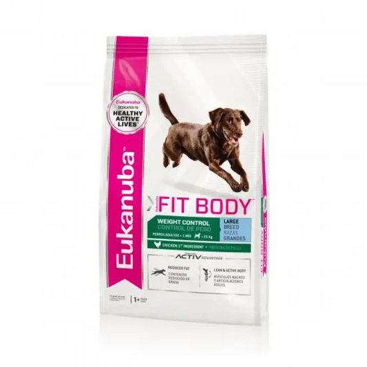 Bolsa de alimento Eukanuba Fit Body para perro raza grande