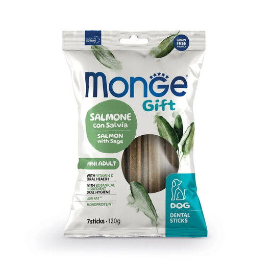 Snack Dental Sticks Monge Gift Perro Sabor Salmon