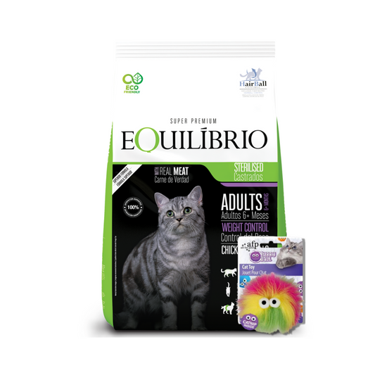 Bolsa de alimento Equilibrio Castrado para gato adulto, 7,5 kg + juguete de gato de regalo