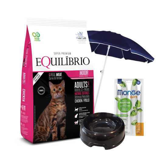 Equilibrio Gato Adulto 7,5 Kg + 750 Gr + Sombrilla + 3 Snack + Plato