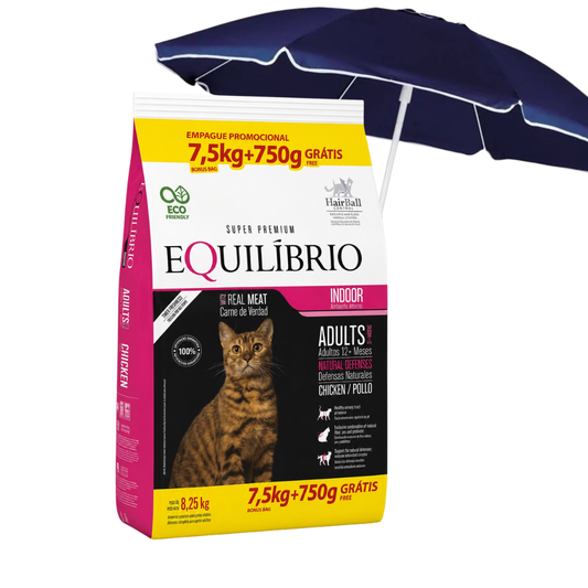 Equilibrio Gato Adulo Pollo 7,5 Kg + 750 Gr  + Sombrilla