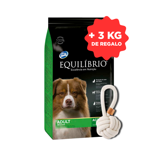 Bolsa de alimento Equilibrio para perro adulto todas las razas 15 kg + 3 kg de regalo