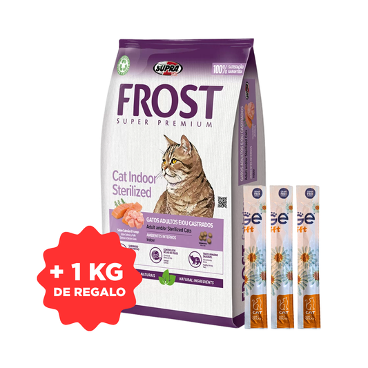 Frost Gato Castrado Indoor 7,5 +1 kg + 3 Sticks de REGALO