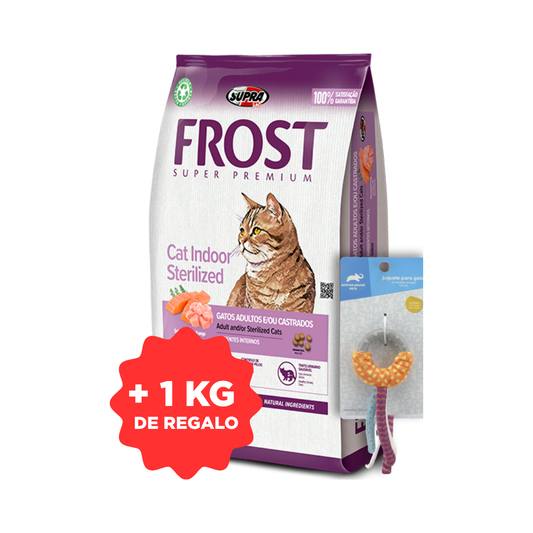 Frost Gato Adulto Castrado 7,5 kg + 1 kg + Juguete Gato de Regalo!
