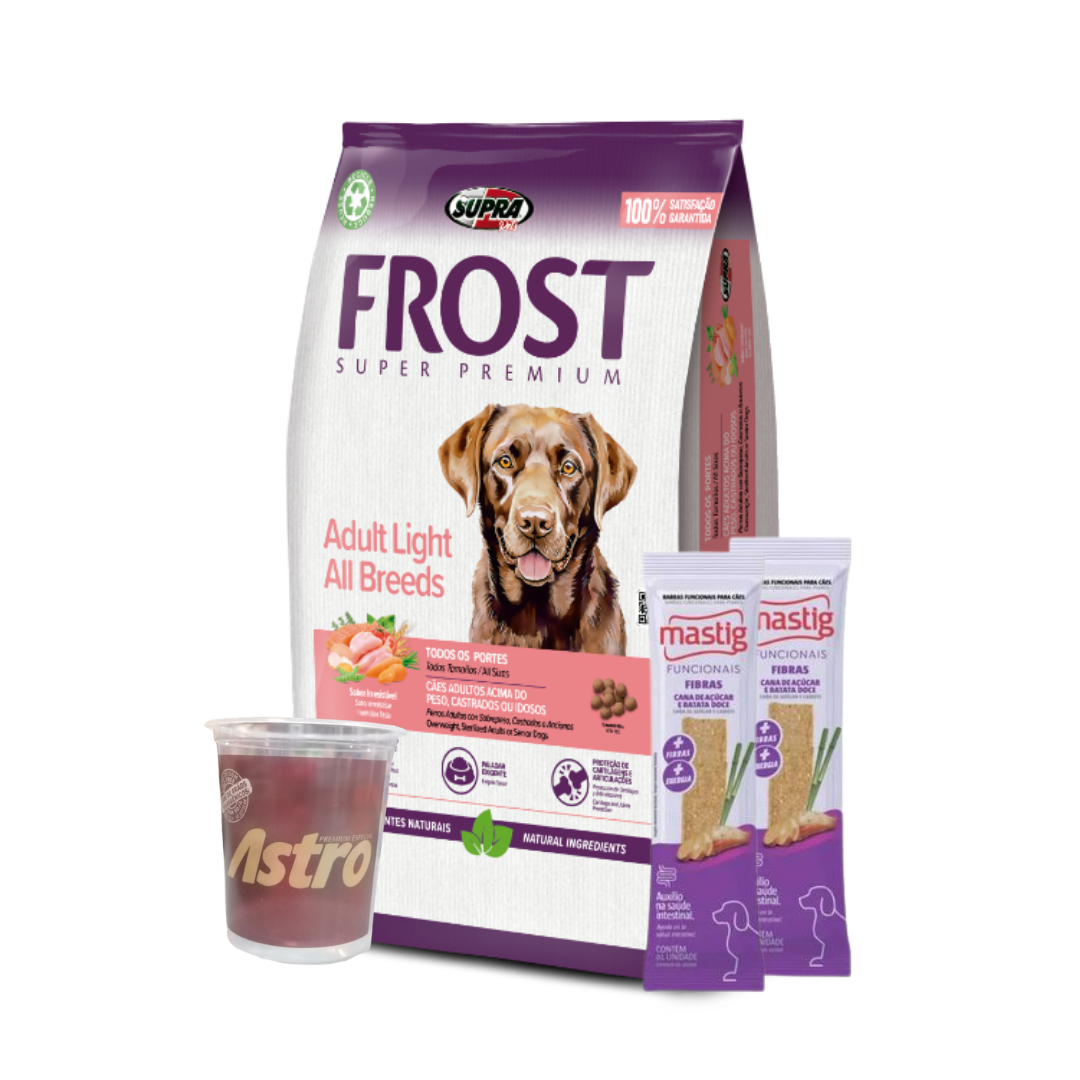 Frost Light Perro Adulto 15 kg + 2 Barras Mastig + Vaso Medidor Frost