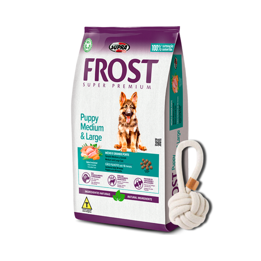 Frost Perro Cachorro Razas Medianas y Grandes + Pelota Soga de Regalo