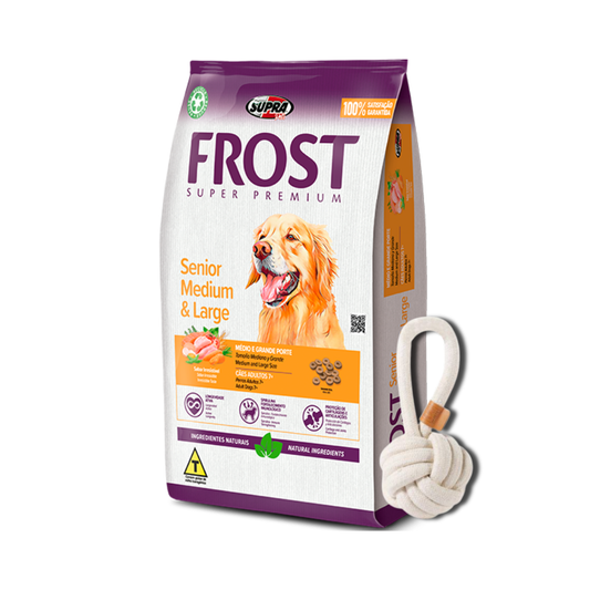 Frost Perro Senior Raza Mediana y Grande + Pelota Soga de Regalo