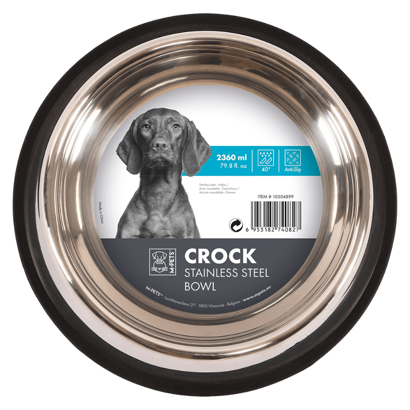 M-Pets Crock – Plato de Acero Inoxidable