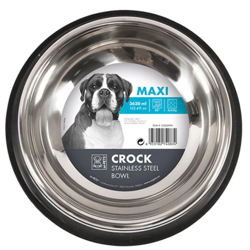 M-Pets Crock – Plato de Acero Inoxidable