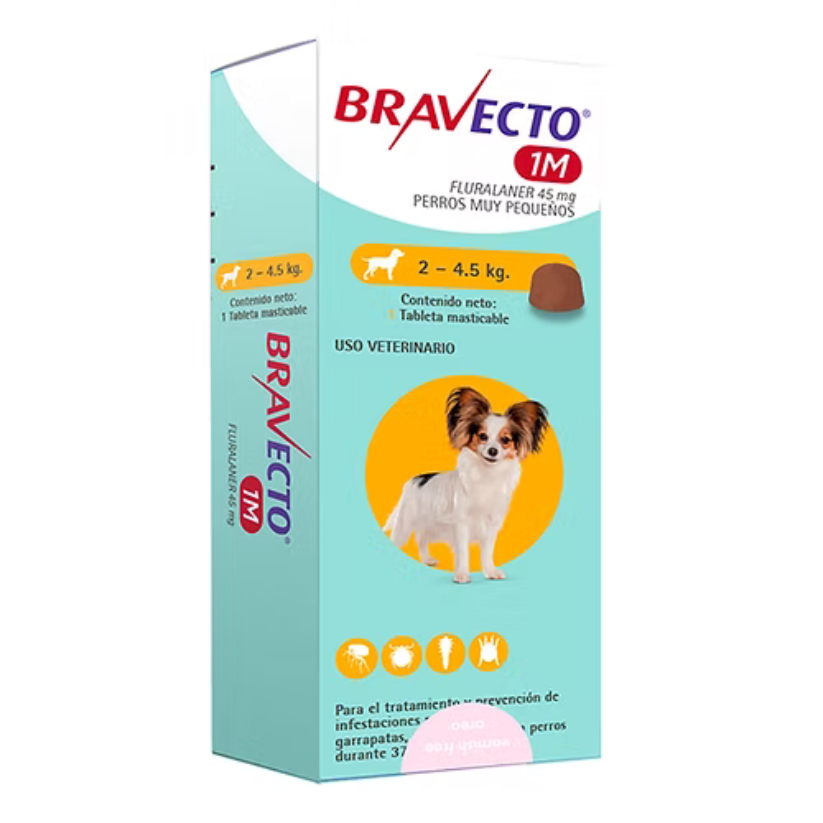 Bravecto 1 Mes De Duración 2 - 4,5 kg