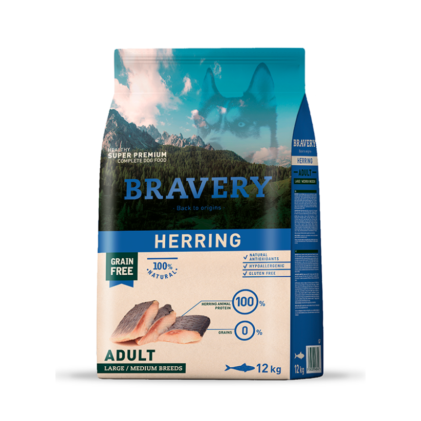 Bravery Perro Adulto Raza Mediana Y Grande Sabor Arenque