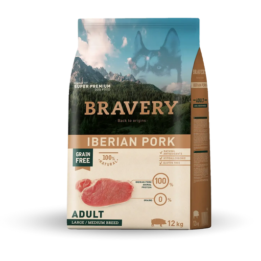 Bravery Perros Adultos Razas Medianas Y Grandes Sabor Cerdo Ibérico