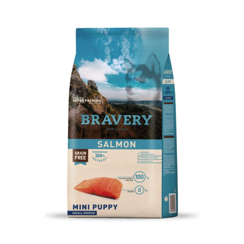 Bravery Perros Cachorros Raza Grande Y Mediana Sabor Salmón